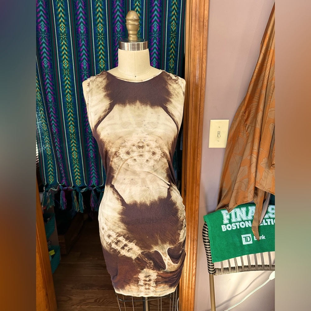 Haute hippie brown and beige tie dye dress size medium